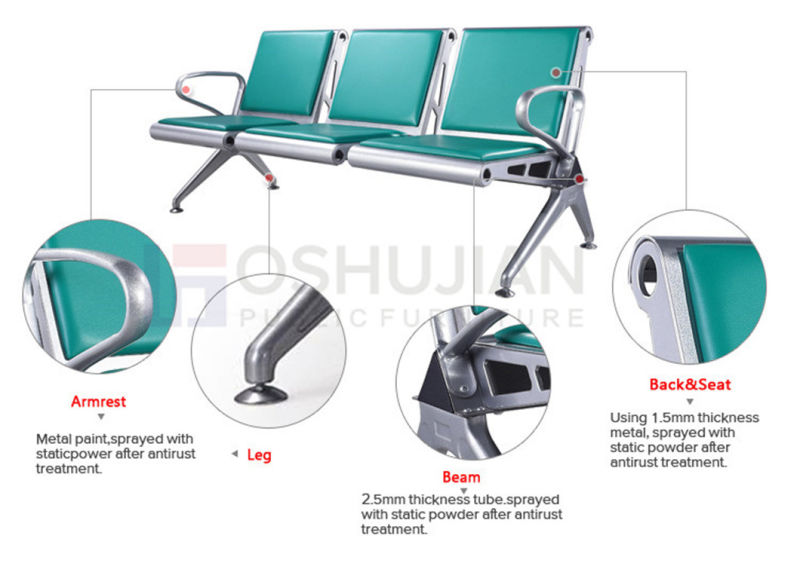 Durable Airport Bench Projects Reception Waiting Room Furniture Hospital Public Gang Chair