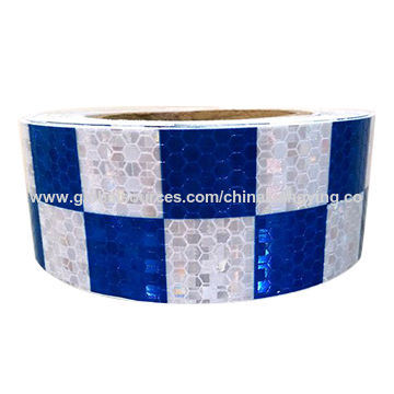 PVC Blue and White Honey Comb Design Small Check of Reflective Safety Tapes Safety Product