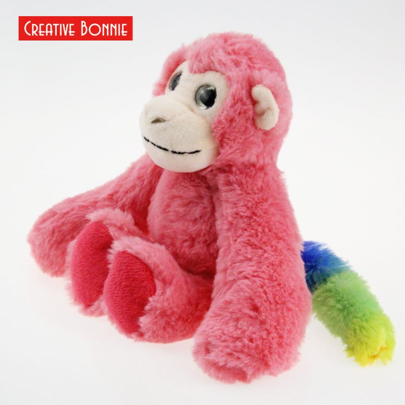 Pink Monkey with Long Arms and Pellets Plush Toys