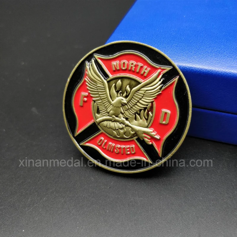 Xinan Wholesale Price Zinc Alloy Metal Souvenir Enamel Challenge Coin with Double Sided