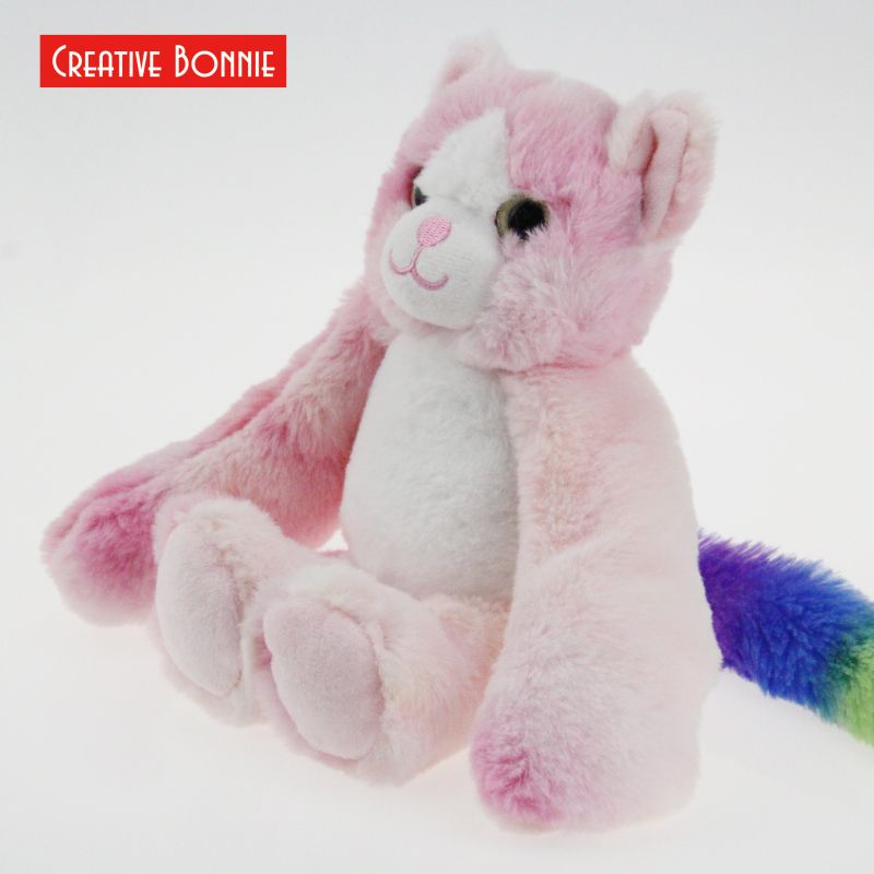 Pink Cat with Long Arms and Pellets Plush Toys