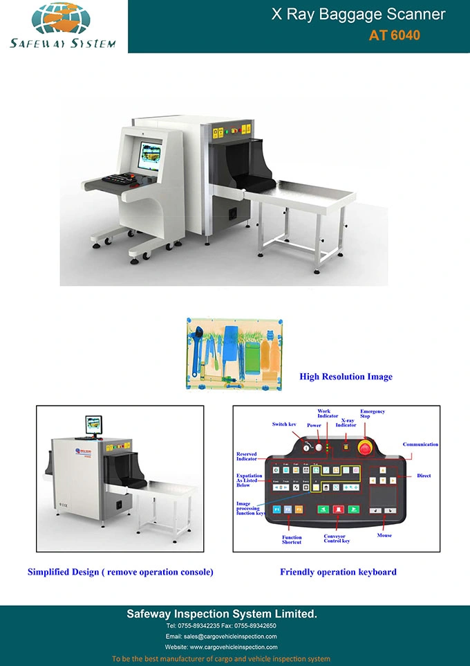 Middle Size X Ray Baggage Scanner Machine for Building, Bank