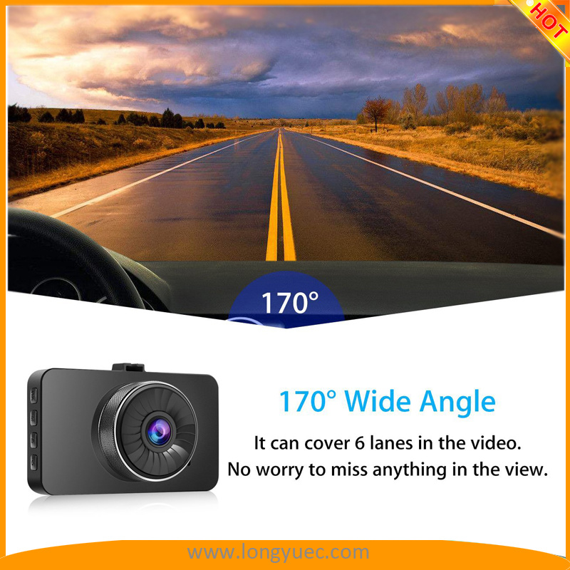 3inch Car Camera with IPS HD Screen FHD1296p Loop Recording G-Sensor Motion Detection