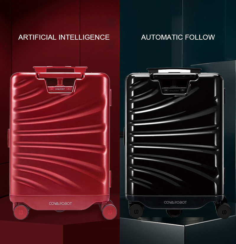 Ins Hot Xiaomi Smart Luggage Cool Wow Cowarobot Automatic Follow Trolley Case BSCI CNAS Carry on Luggage Smart Luggage
