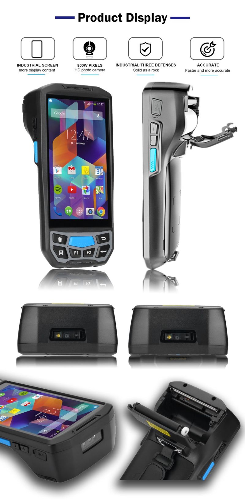Factory Barcode Scanner Handheld PDA, Barcode Scanner Android Industrial Scanner for Warehouse