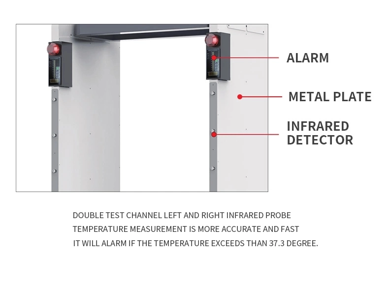 Walk Through Metal Detector Infrared Human Body Temperature Measurement Door