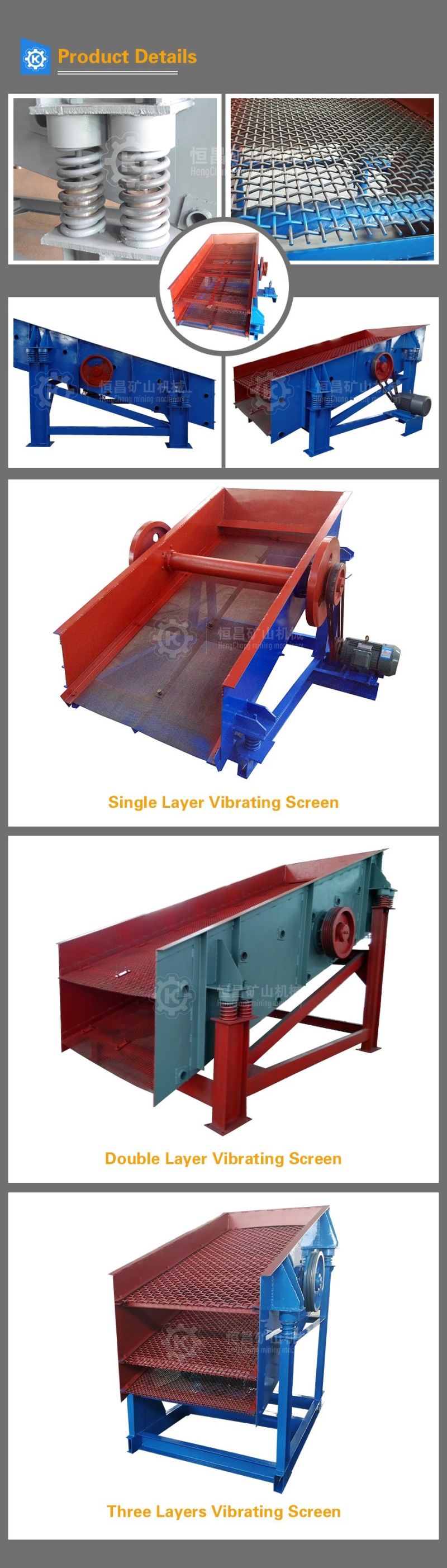 Silica Sand Screen Separator Vibration Screening Machine for Sale