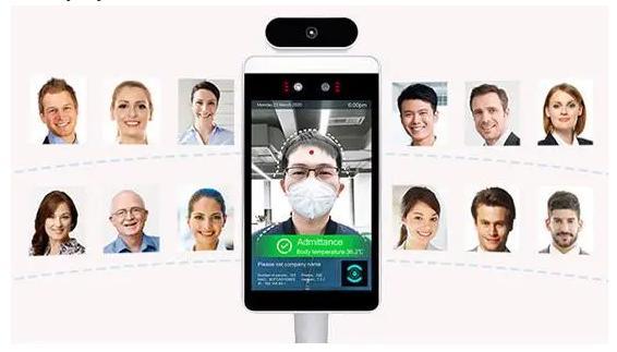 Auto Scanner Temperature Scanner Kiosk with Facial Recognition for Community Access Control