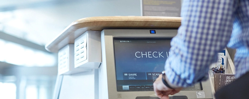 Online Access Airport Check in Kiosk with Card Reader and Printer