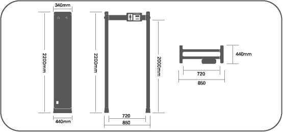 Temperature Measurement Door Frame Metal Detector Walk Through 18 Zones Door Frame Metal Detector Security Gate