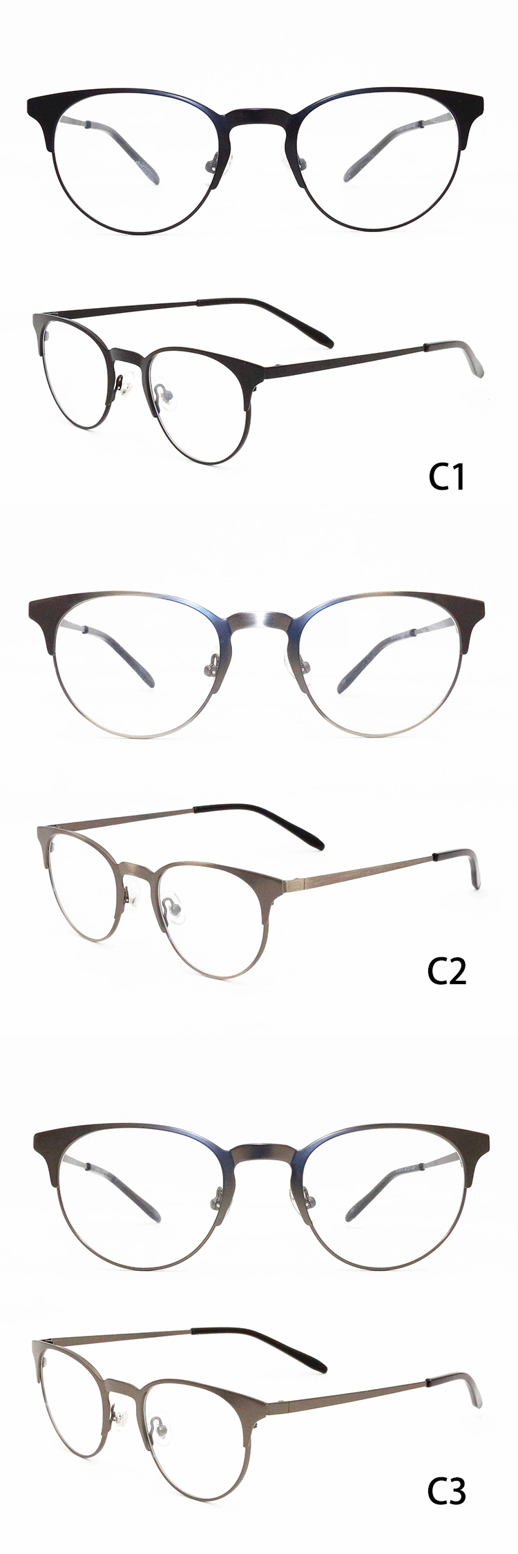 Latest Model Eyeglasses, Circle Lens Glasses, Stainless Steel Eyewear