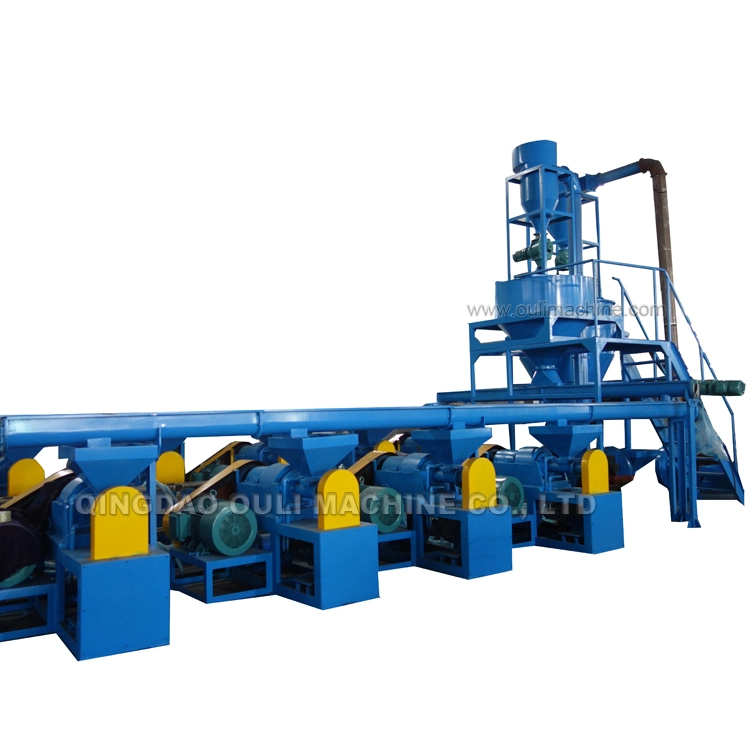 Waste Tyre Rubber Powder Production Line/ Used Tire Recycling Equipment/ Double Shaft Used Tire Processing Equipment