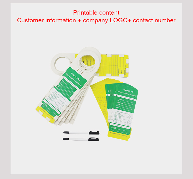 Boshi Plastic Scaffold Lockout Tagout with Inspection Record