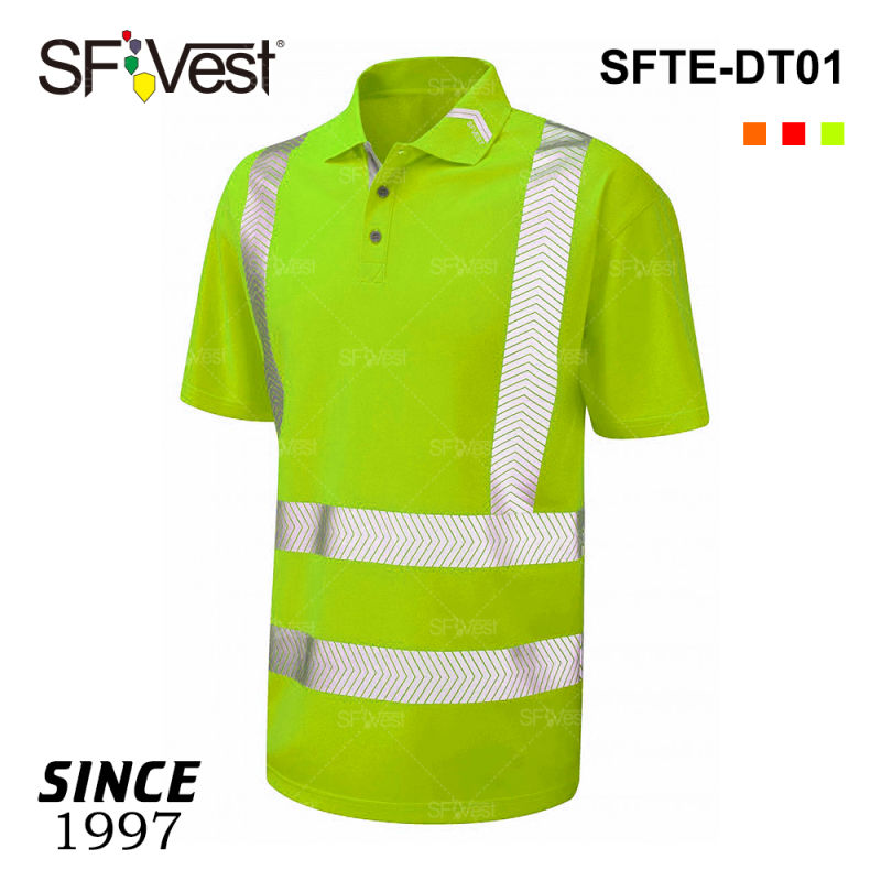 Safety Clothing Microfiber Breathable Hi Viz Reflective Airport Security Shirts
