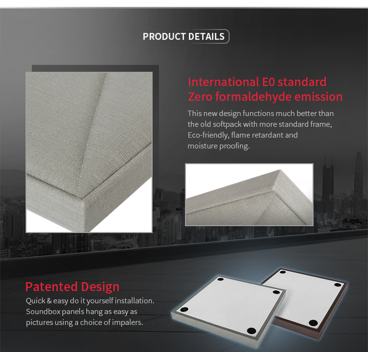 Suitable for Any Places Sound Blocking Panels Fiberglass Acoustic Panel