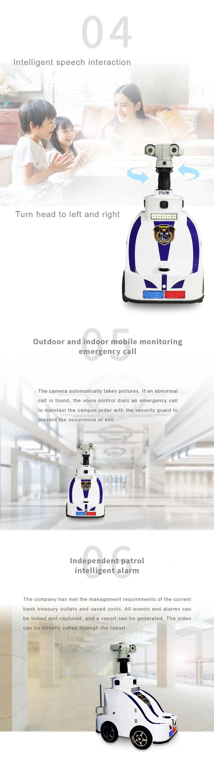 Police Automatic Patrol Security Robot