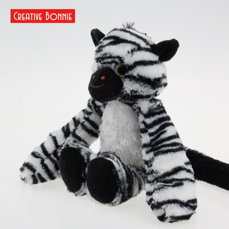 Zebra with Long Arms and Pellets Plush Toys