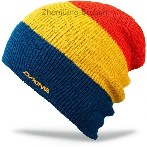 China Factory OEM Produce Black Acrylic Knitted Warm Slouchy Ski Hat