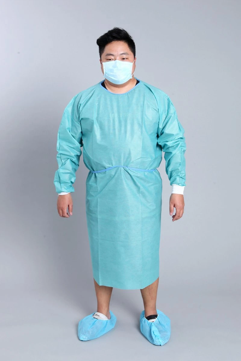 Material SMS Disposable Non-Woven Isolation Gown Coveralls Clothing Hat Environmental CPE Disposable Apron Sets CPE Plastic Isolation Gown