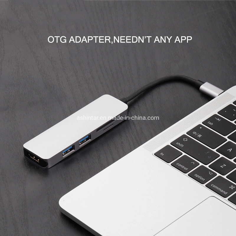 Multiport Type C Dock USB C to USB Adapter Hub 5 in 1 for MacBook