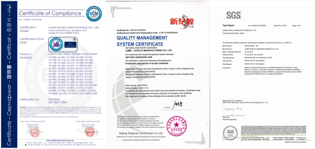CE Certified Clear Acrylic Sheet / Color Acrylic Sheet