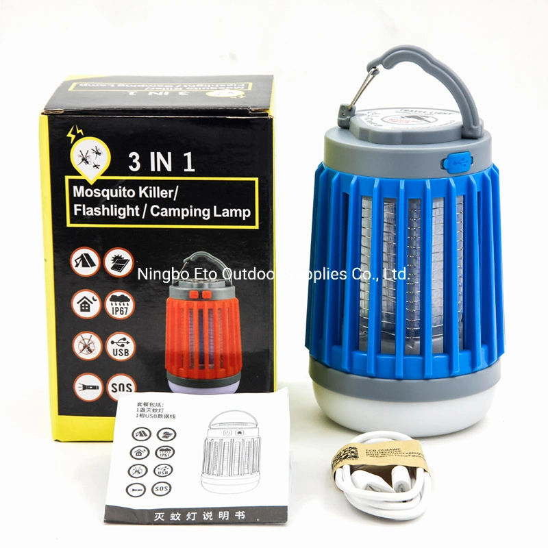 Waterproof Camping Tent Lantern Insect Mosquito Killer Bug Zapper Flashlight Emergency Light