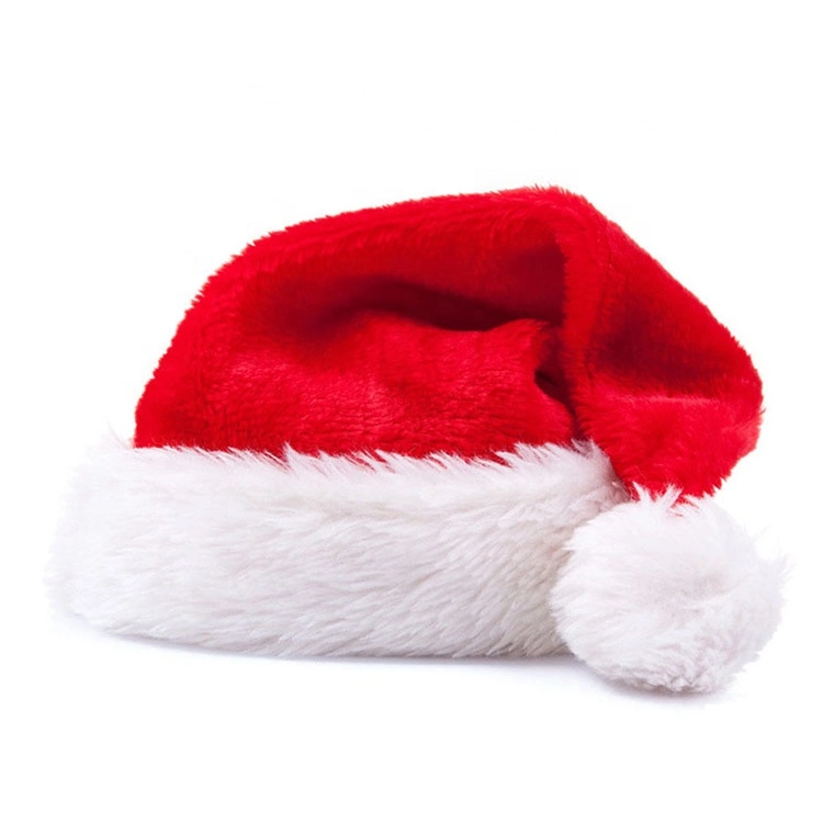 Christmas Santa Hat, Double Layer Luxury Plush Christmas Santa Claus Cap Hat