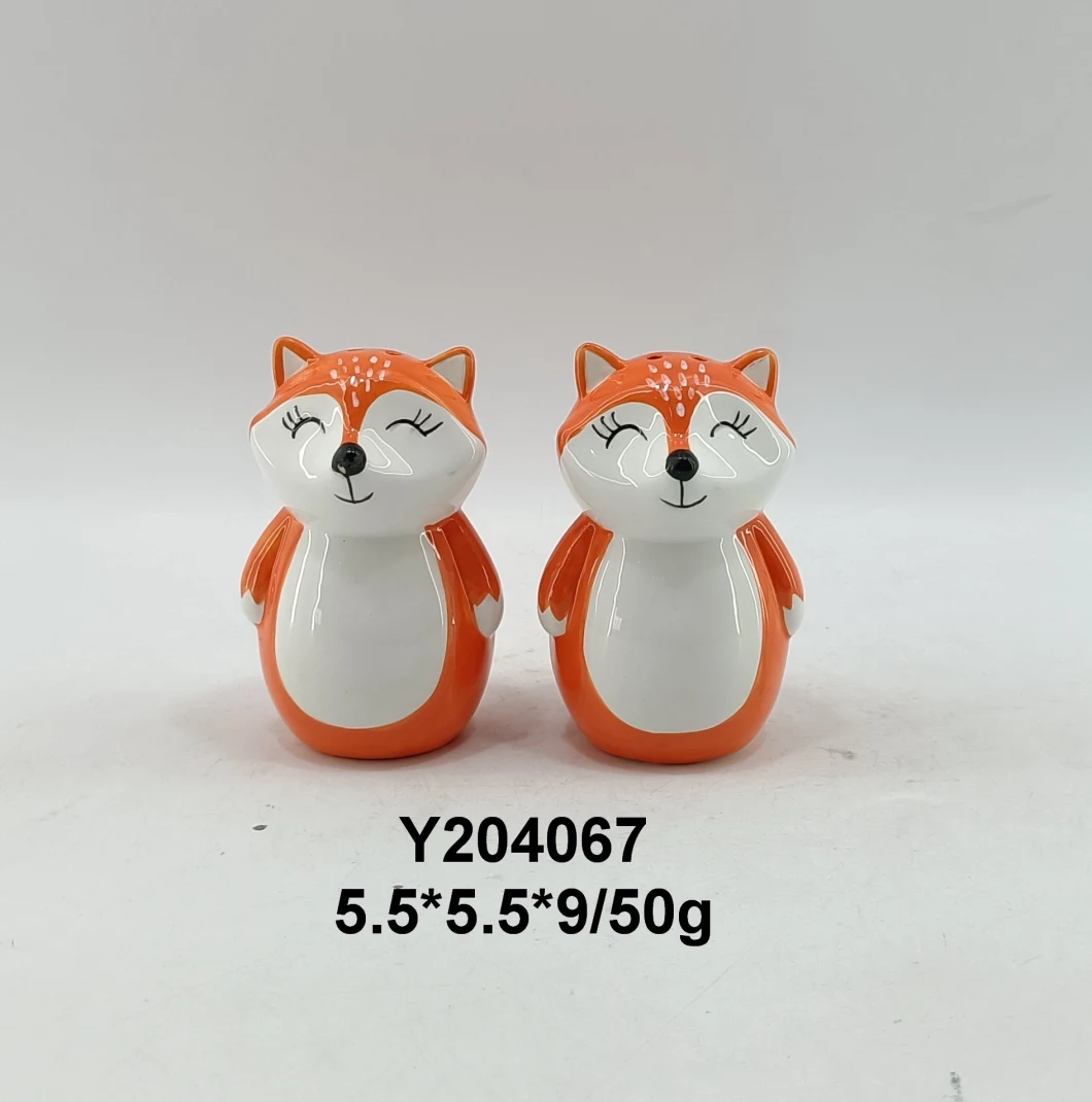 Cute Fire Fox Salt & Pepper Set