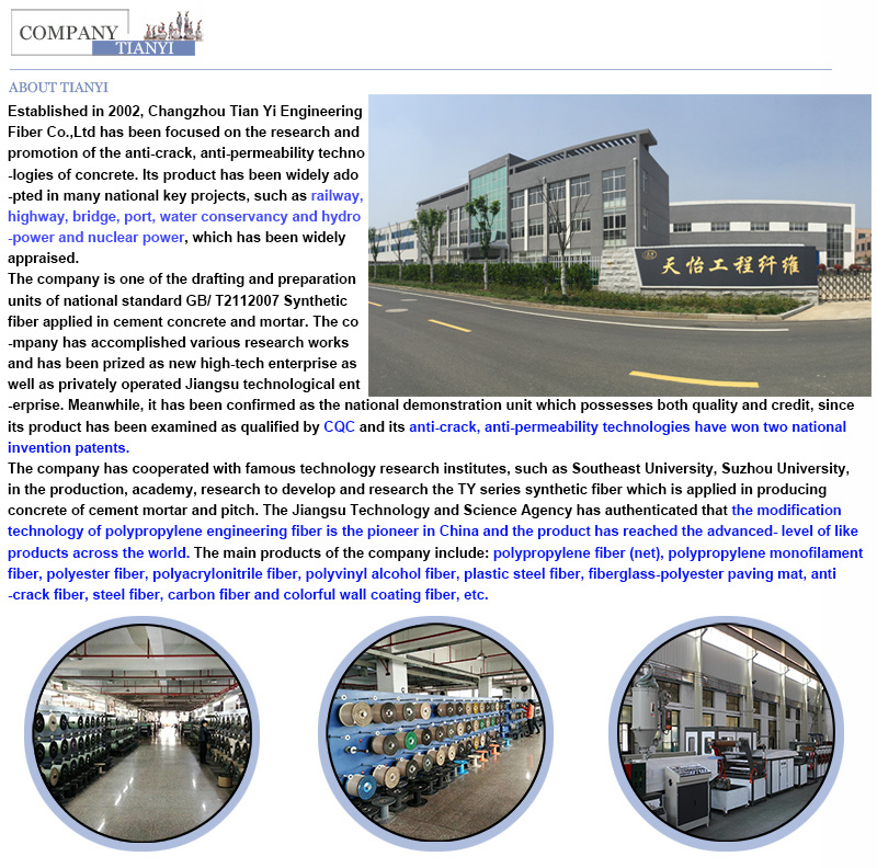 Factory Price Polypropylene Polyester Fiber Building Material for Concrete