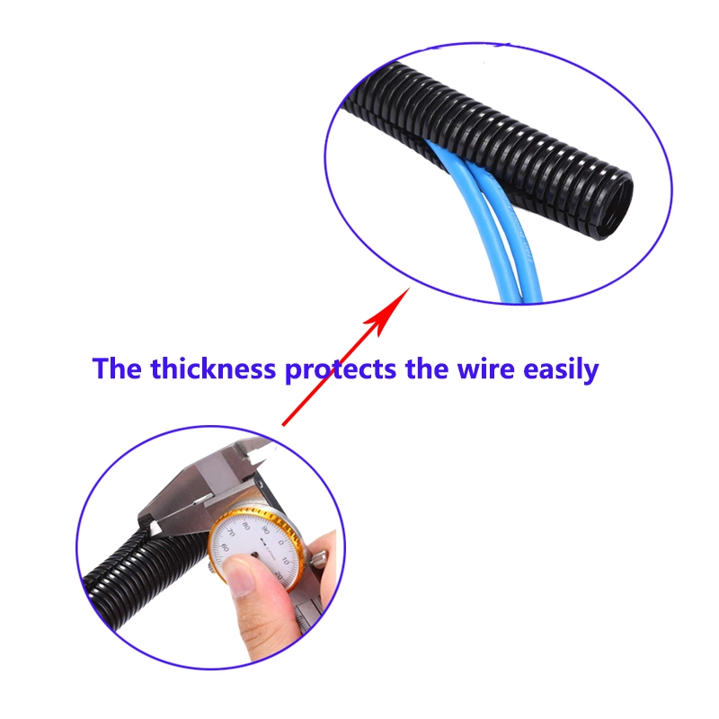 Plastic Flexible Automotive Cable Wire Loom Split Corrugated Convoluted Tubing