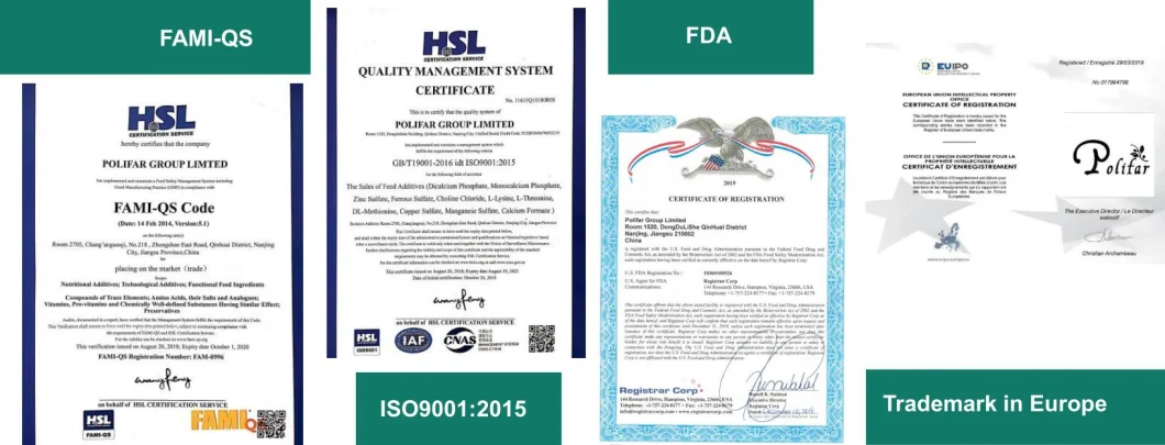 Amino Acids L-Lysine HCl 98.5% Feed Additives Animal Nutrition Famiqs Certificated