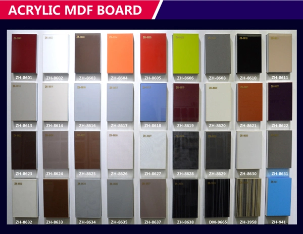 White Color High Gloss Acrylic Laminated MDF Board 1220X2440X18mm