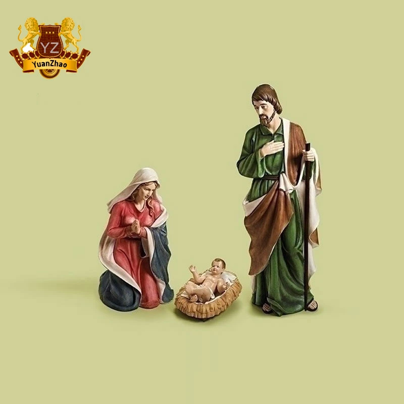 Religious Family Resin Nativity Set Life Size Christmas Nativity Set Statue for Decoration