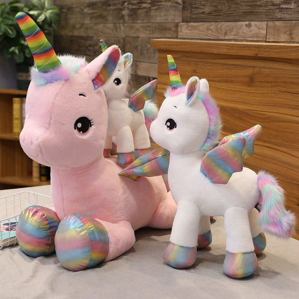 1 Set Rainbow Plush Unicorn Family Toys Soft Stuff Unicorn
