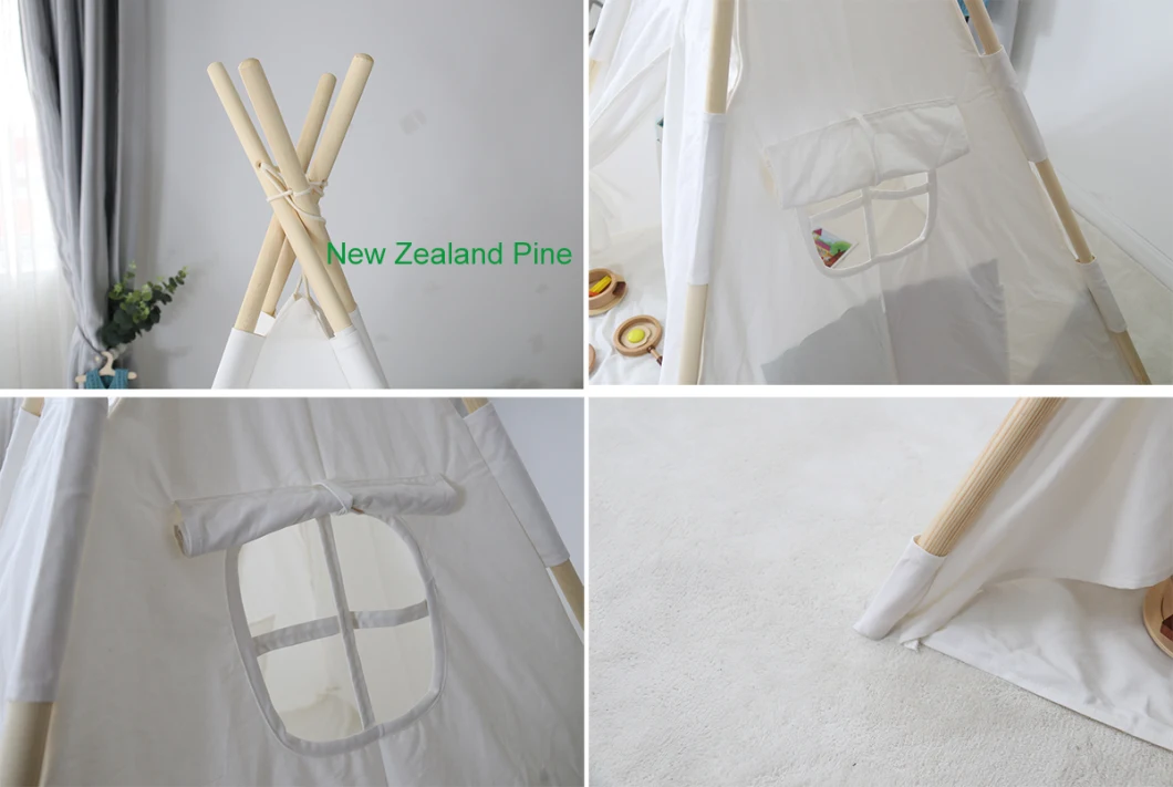 Teepee Tent for Kids Foldable Children Play Tents with Bottom Canvas Playhouse Toys for Girls and Boys Children's Tent