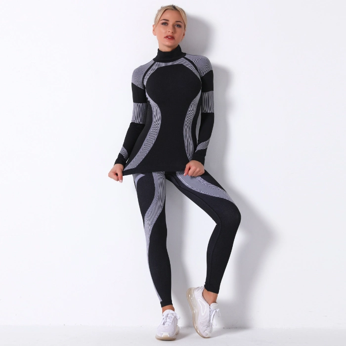 Seamless Yiwu Active Wear Woman Tracksuits Sets Long Sleeve Shirt Legging Sportswear Jogging Fitness Matching Suits