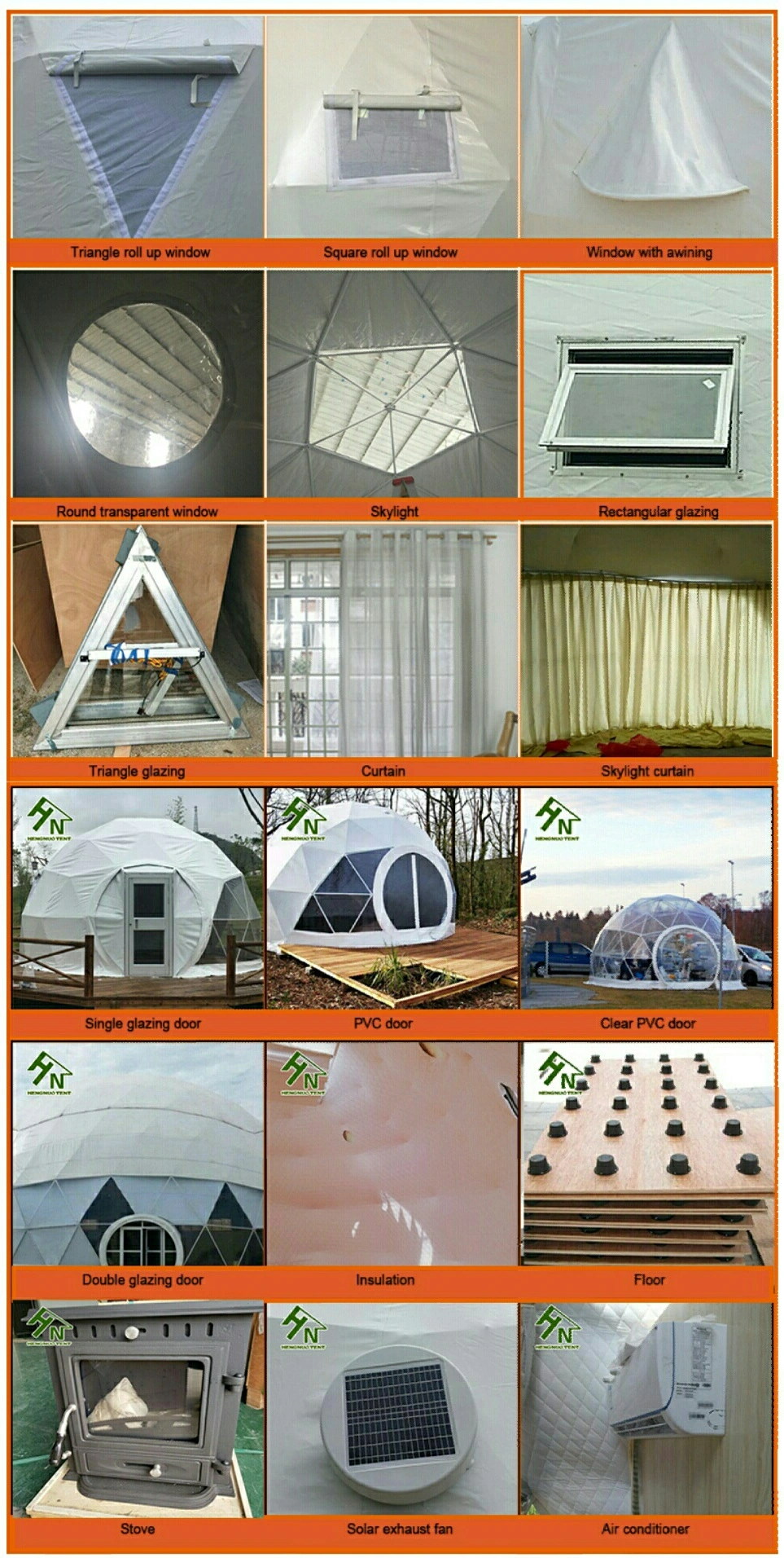 5m Luxury Glamping Outdoor Waterproof Hotel Dome Tent House