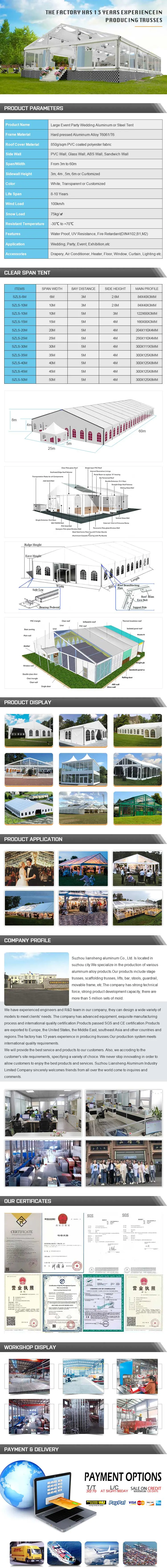 Cheap Clear Span Structure Aluminum Frame Wedding Party Outdoor Event Glass Insulated White Luxury Tent