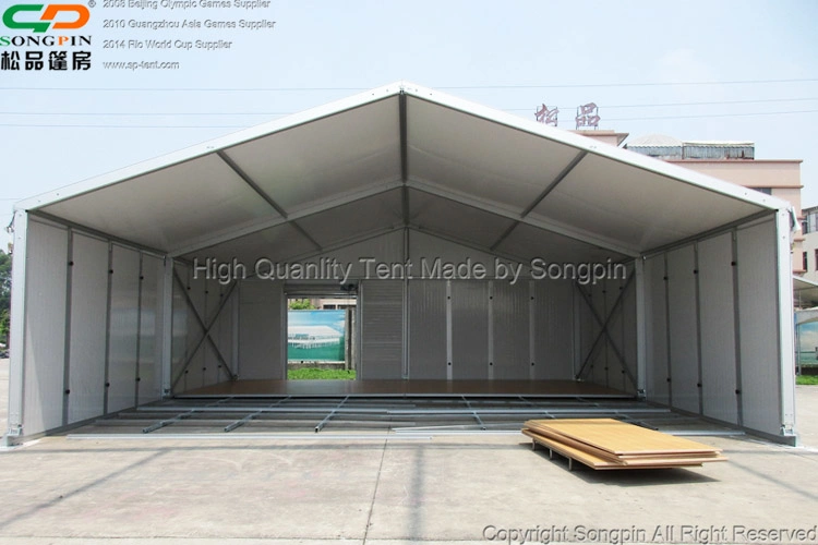 Self-Contained Storage Tent with Rolling Gate and Wooden Floor