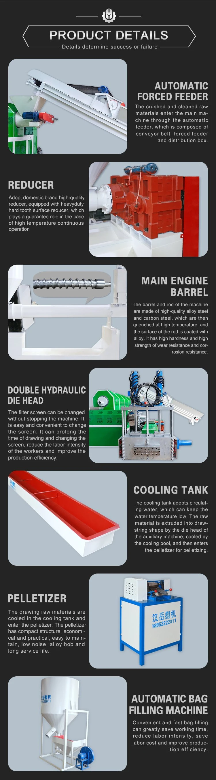 Good Price HDPE LDPE Twin Stage Extruder Pellet Machine/Plastic Granulator Extrusion Line/Extruder Machine Price