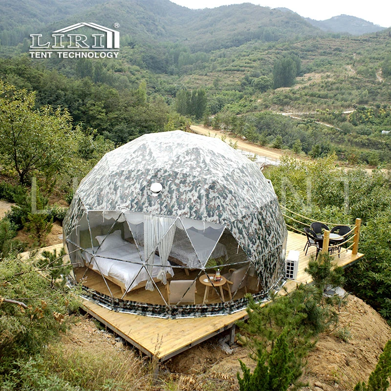 6 Meter Luxury Geodesic Steel Clear Dome Stars Night Glamping Tent for Sale