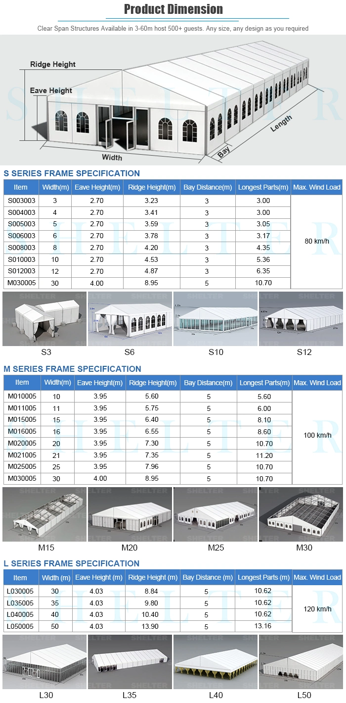 Various Size Aluminum Tent Frame Tent Exhibition Tents for Sale in Marta Show