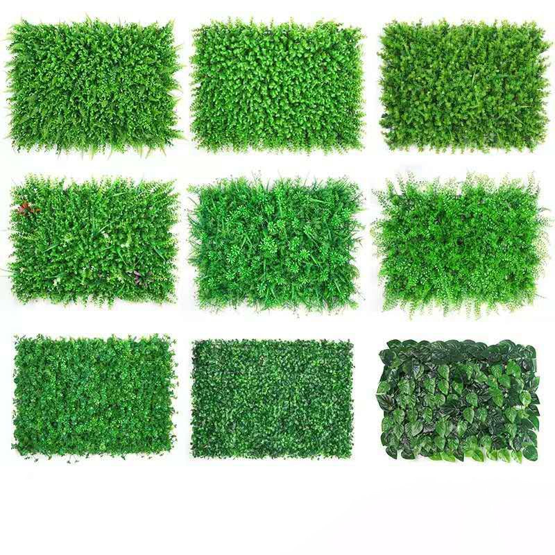 Outdoor Artificial Green Plants Wall Artificial Vertical Garden Green Plastic Material Artificial Wall Plants