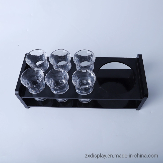 Black Acrylic Glass Cup Serving Tray Water Bottle Storage Tray