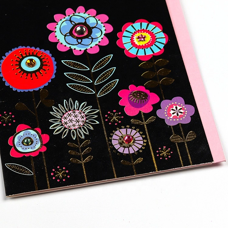 Exquisite Luxury Birthday Card with Bling Bling Designs and Best Wishes Greeting Cards
