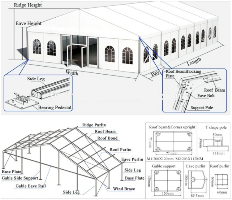 High Quality Tent China Manufacturer Large Aluminium Wedding Tent for Outdoor Events Tent