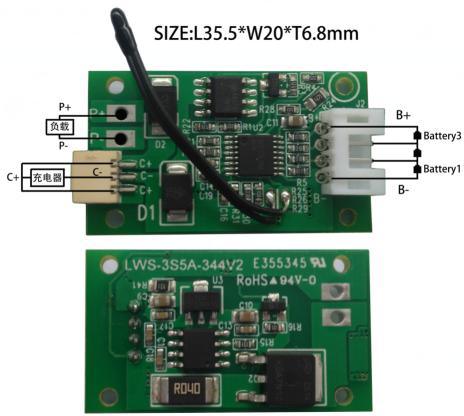 3s 11.1V Separate Port Protection Circuit Module BMS for LiFePO4 Battery 3s PCM/BMS/PCB