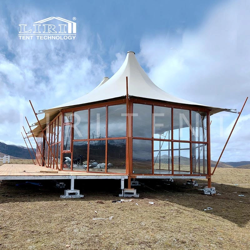 Bespoke Hexagonal Glamping Hotel Safari Tent with Luxury Decoration