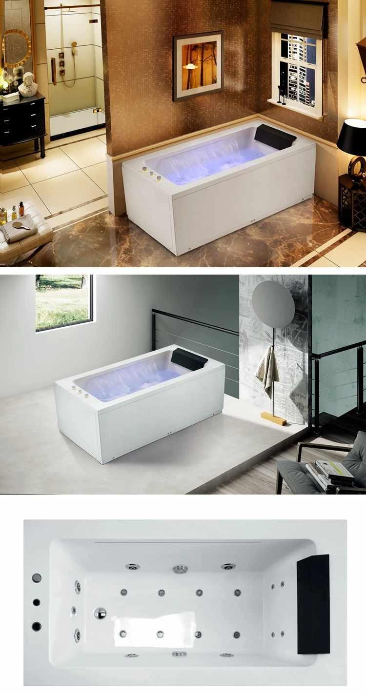 Single Use Clear Acrylic Jacuzzi Indoor Bathtub with Seat