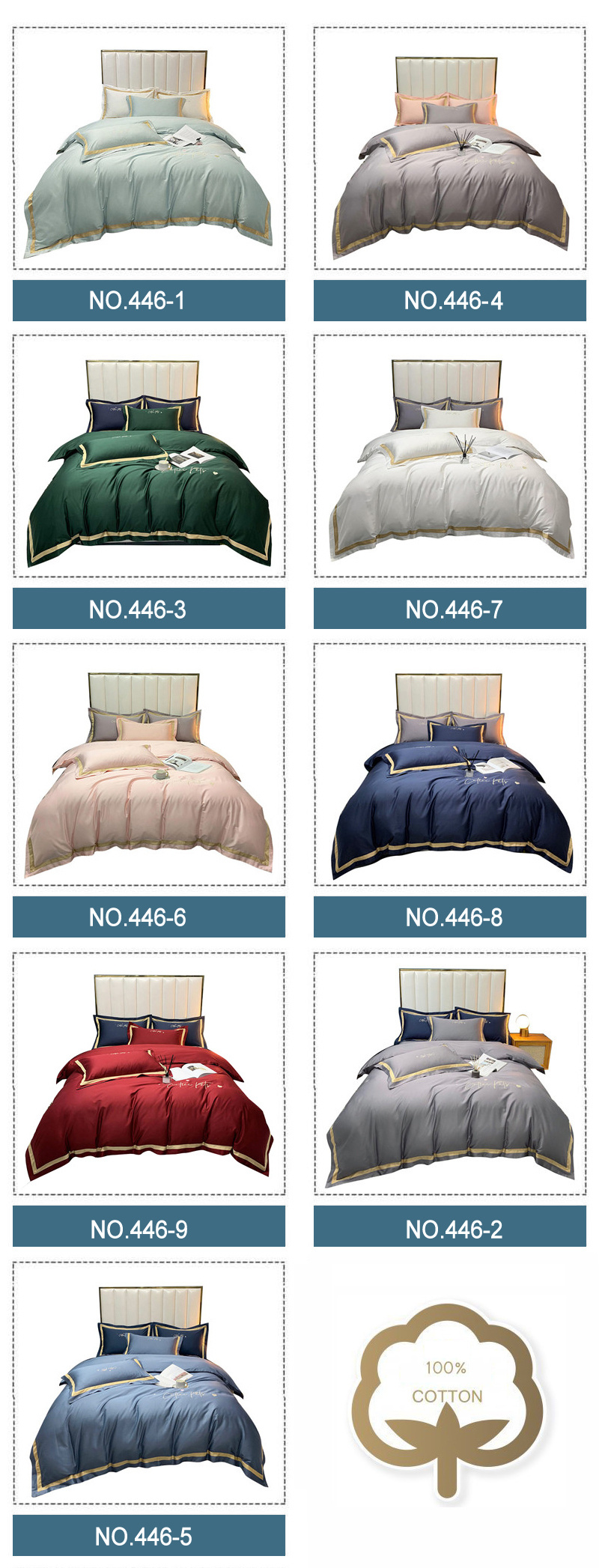 Deluxe Home Textile Sleep Cooler 100% Long Staple Cotton Bedding Lightskyblue 3PCS